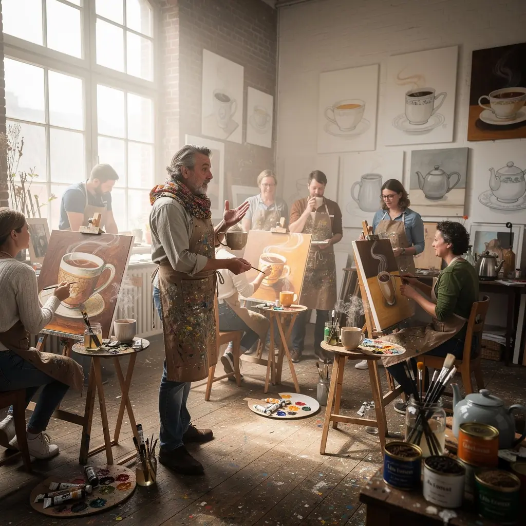 Gros plan sur une tasse de thГ© noir, crГ©meuse et onctueuse.