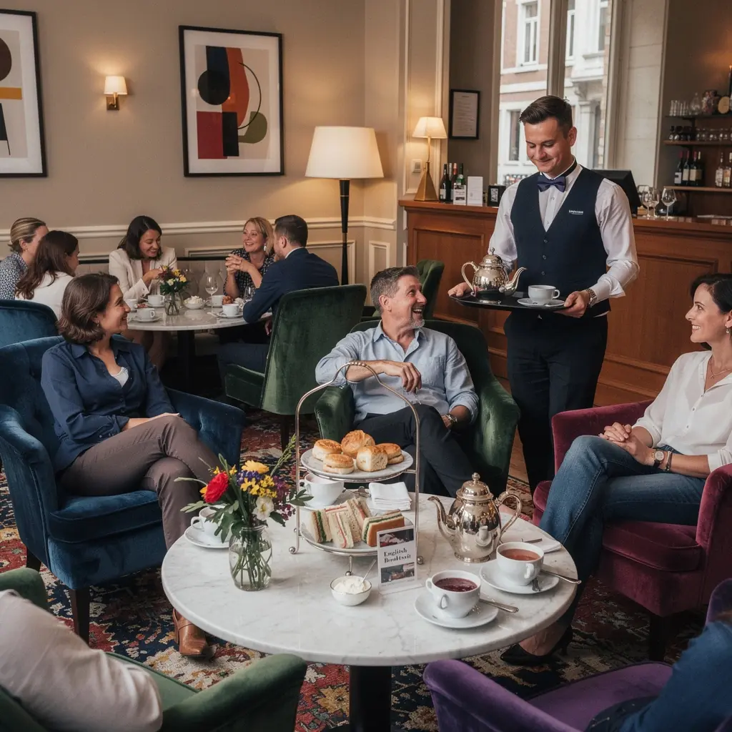 MГ©lange de thГ© noir avec des biscuits belges pour une pause gourmande.